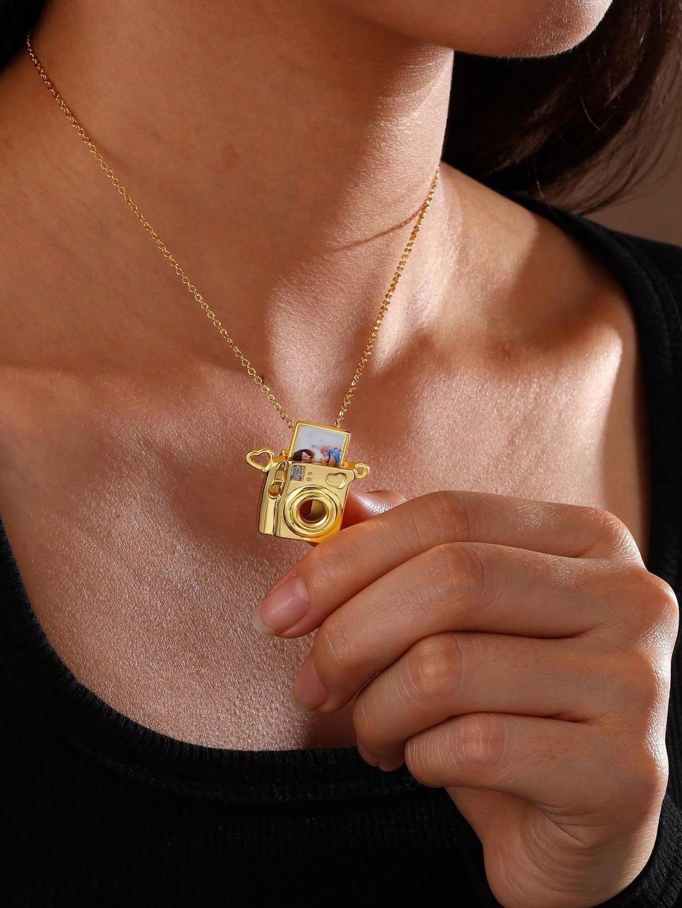 Custom Photo Camera Necklace Personalized Photos Pet Photos